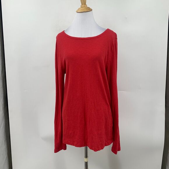 J. Crew Painter Tee Womens XL Extra Large Poppy Long Sleeve Boat Neck Shirt - Picture 2 of 11